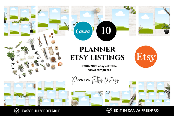 10 Premium Etsy Listings Mockups for Planners