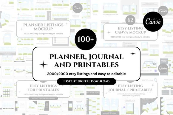 100 Etsy Mockups Templates Bundle: Enhance Your Digital Product Listings with Professional Designs