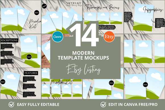 14 Modern Etsy Canva Mockup: A Must-Have for Digital Product Creators