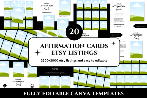 20 Affirmation Card Etsy Listings Mockup: A Practical Tool for Digital Sellers
