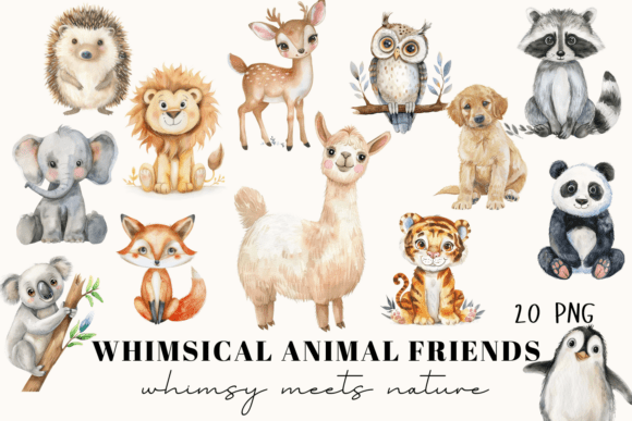 20 Whimsical Animal Clipart Set: A Strategic Asset for Thoughtful Creative Work