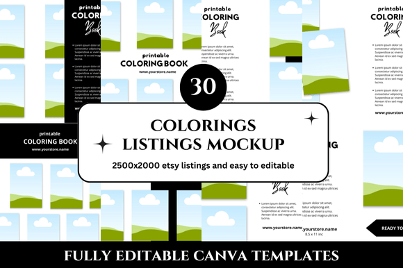 30 Colorings Etsy Listings Mockup Templates That Save Hours