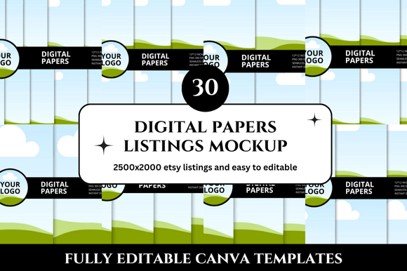 30 Digital Papers Etsy Listings Mockup for Sellers