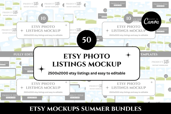 50 Etsy Photo Listings Mockup Bundle