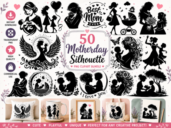 50 Mother’s Day Silhouette Clipart: A Thoughtful Way to Celebrate Mom