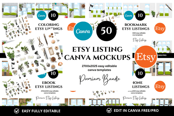55 Premium Etsy Listings Mockup Bundle: A Practical Look at Design Efficiency for Digital Sellers