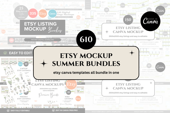 600 Etsy Listings Mockup Bundle: Creative Power