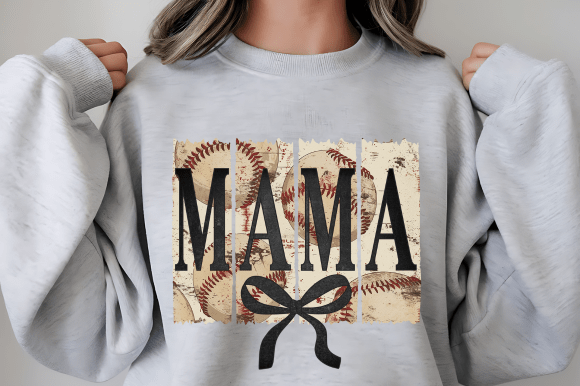 Baseball Mama Coquette Bow PNG