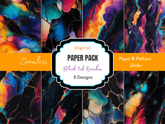 Black Ink Rainbow Seamless Print: A Strategic Tool for Bold Visual Identity and Consistent Brand Expression