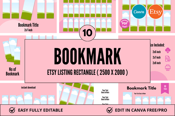 Bookmark Etsy Rectangles Canva Mockup: A Time-Saving Tool for Digital Product Sellers