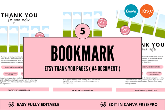 Bookmark Etsy Thank You Canva Mockup: A Must-Have for Digital Sellers