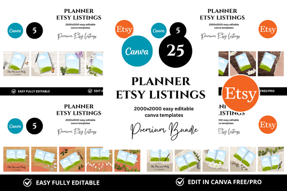 Designing a Cohesive Shop Presence with the 25 Planner Etsy Premium Mockup Bundle
