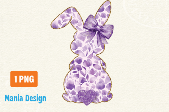 Easter Bunny Floral PNG Design: A Creative Addition for Artistic Projects