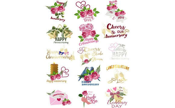 Elevate Your Anniversary Creations with Wedding Anniversary Clipart's Premium PNG Collection