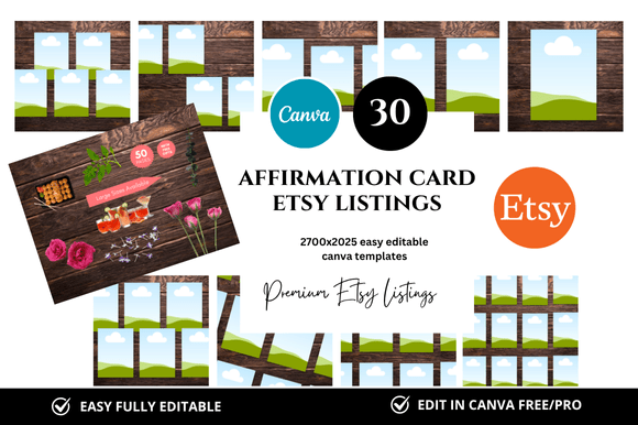 Elevate Your Etsy Shop with 30 Card Premium Etsy Listings Mockup