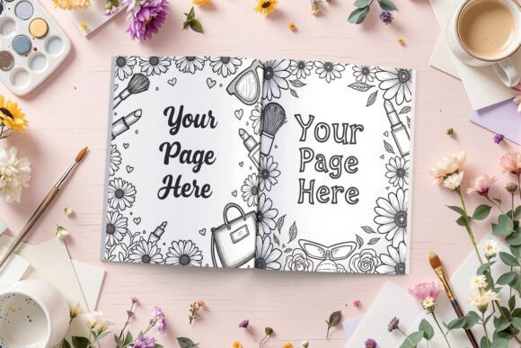 Girly Coloring Book Mockup: A Creative Tool for Designers and Artists