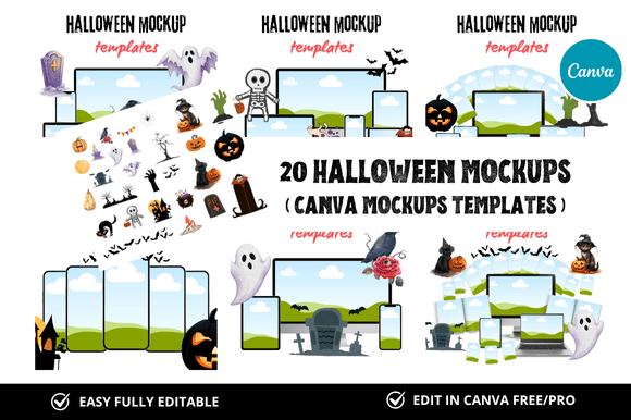 Halloween Mockup Templates for Designers