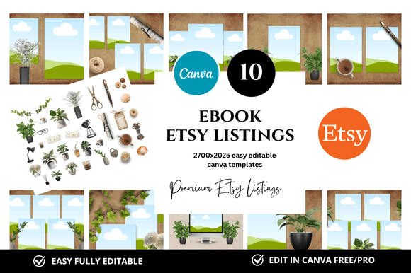 Mastering Your Etsy Shop Presentation with 10 Ebook Premium Etsy Listings Mockup Templates