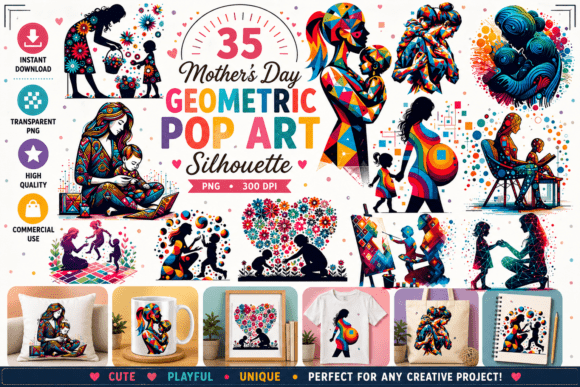 Mother’s Day Geometric Pop Art Silhouette: A Bold, Artistic Way to Celebrate