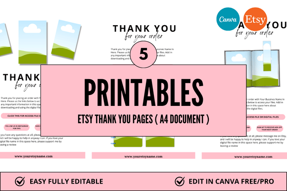 Printables Etsy Thank You Canva Mockup: A Must-Have for Digital Sellers