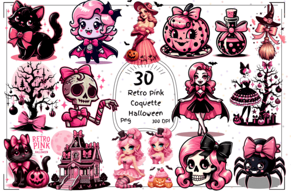 Retro Pink Coquette Halloween Vol.1: A Unique Twist on Traditional Halloween Designs