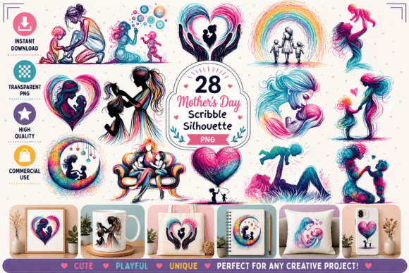 Scribble Mother’s Day Silhouettes: A Playful Way to Celebrate Mom