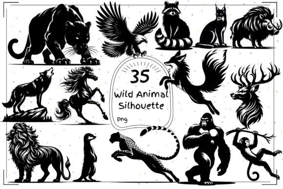 Unleash the Untamed Beauty: A Complete Guide to the 35 Wild Animal Silhouette Clipart Bundle
