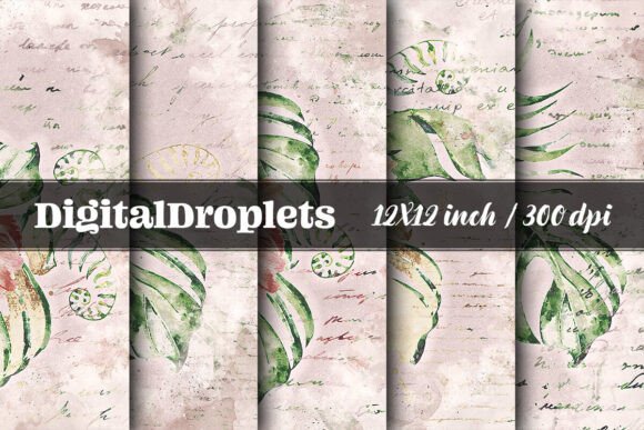 Watercolor Tropicals Vol.1: 12×12 Paper Set for Creatives